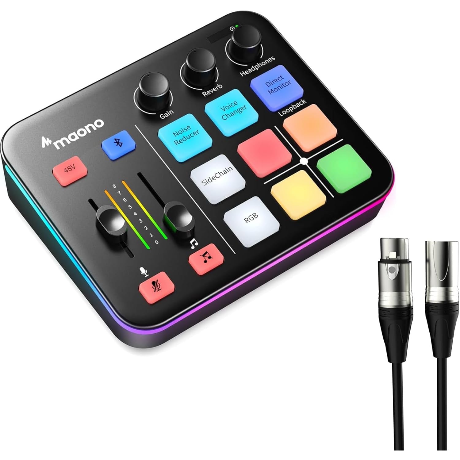 MAONO G1 NEO Audio Mixer with RGB, Bluetooth, Pro Preamp